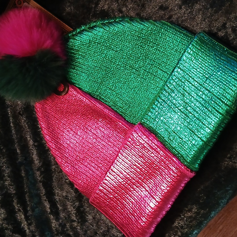 Wicked Green and Pink Beanie - Picture 3 of 3